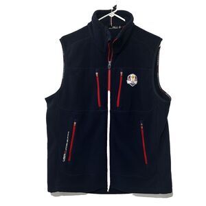 RLX Ralph Lauren Men's Ryder Cup 2018 Navy Blue USA Golf Fleece Zip Vest Large